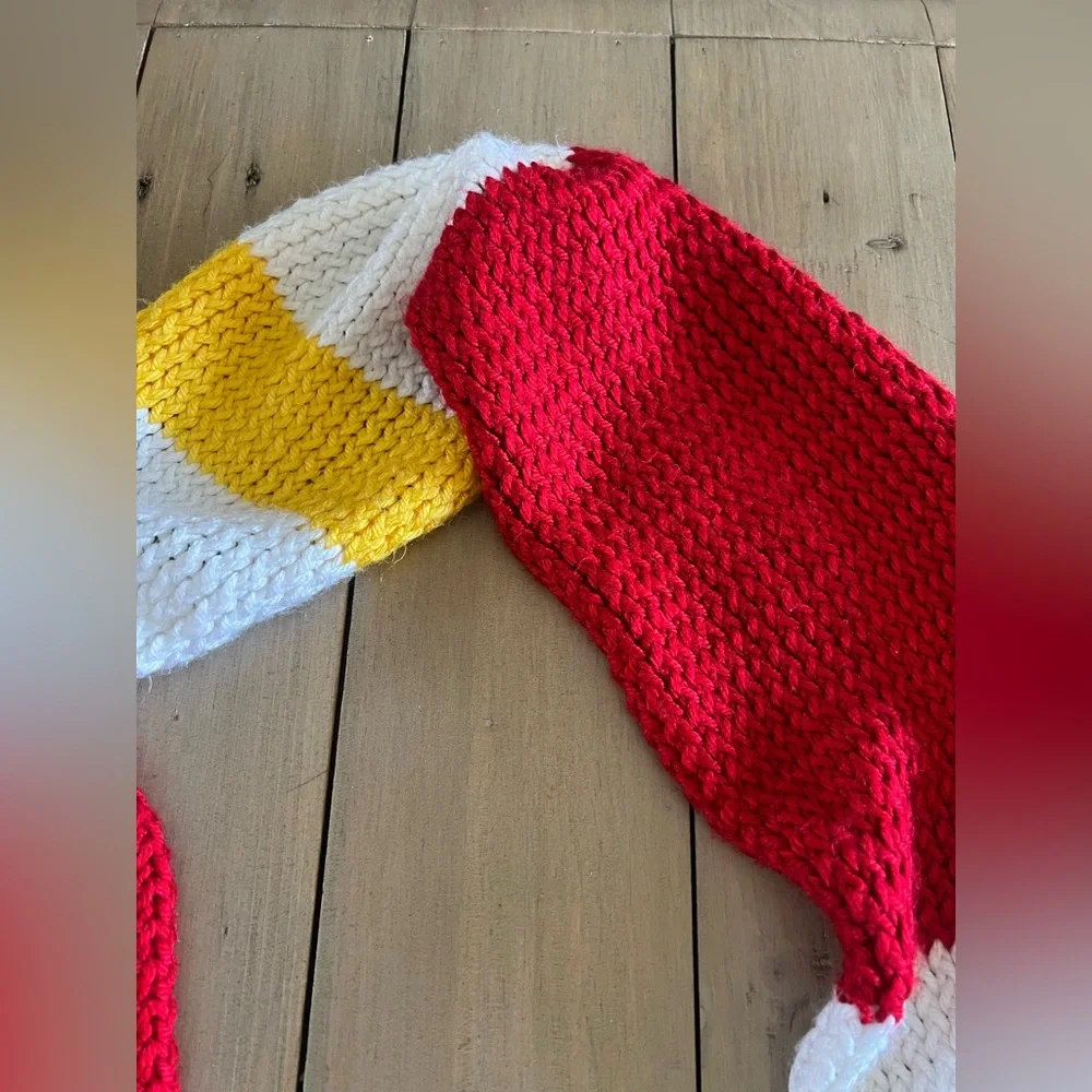 Kansas City Chiefs Red, White, and Yellow Striped Scarf